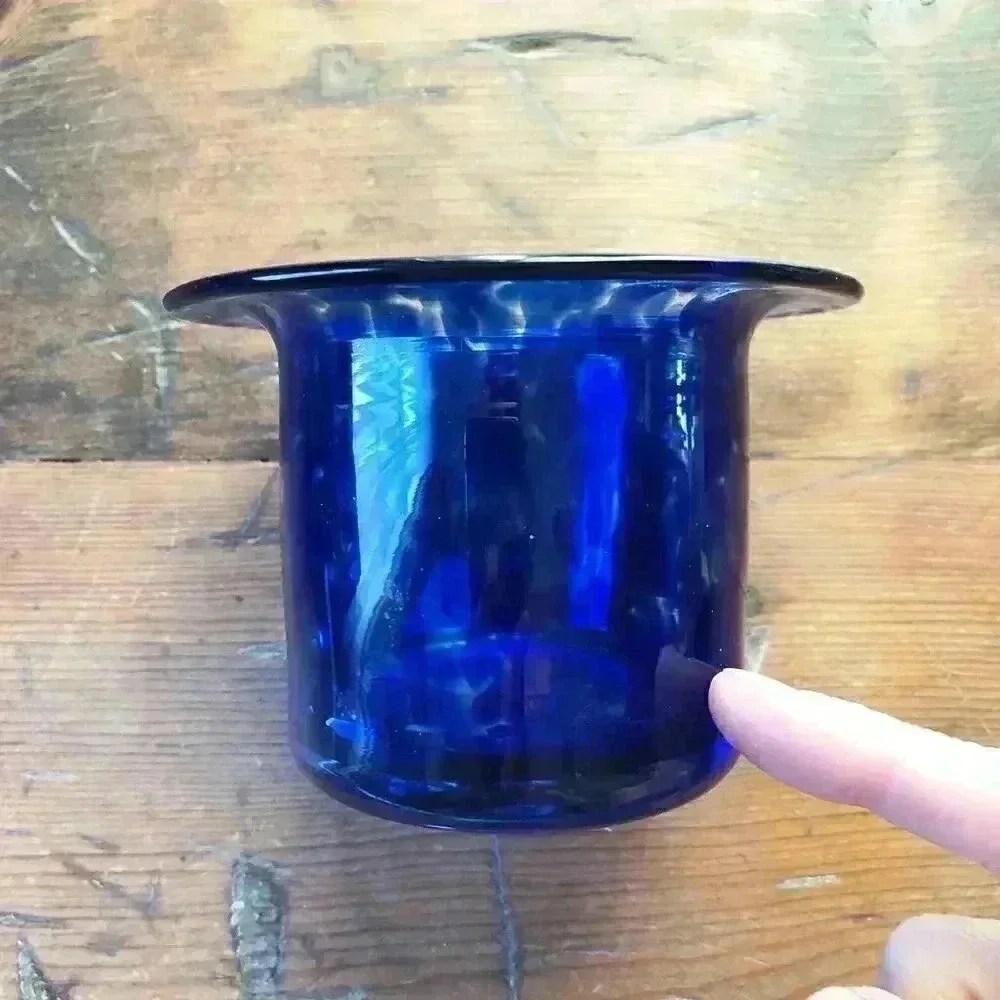 Handblown Glass Cobalt Blue Votive / Tea Light Candle Holder